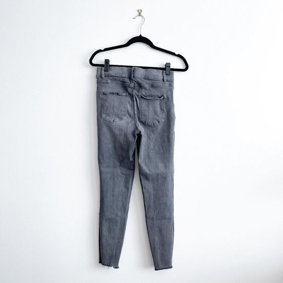 Spanx Womens High Rise Distressed Raw Hem Pull-On Skinny Ankle Jegging Gray SZ M - Picture 3 of 10
